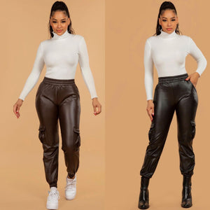 Cargo  Leather Pants