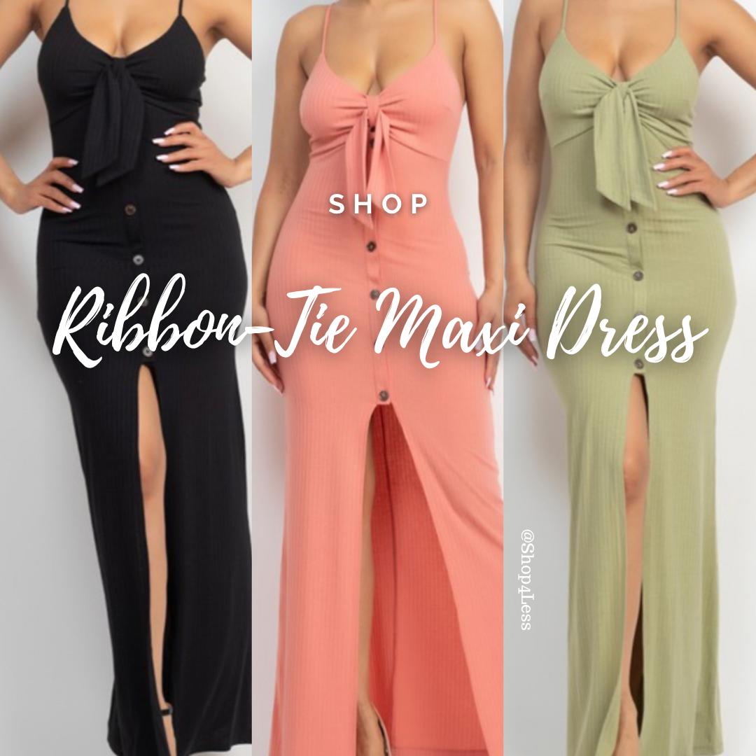 Ribbon-Tie Maxi dress