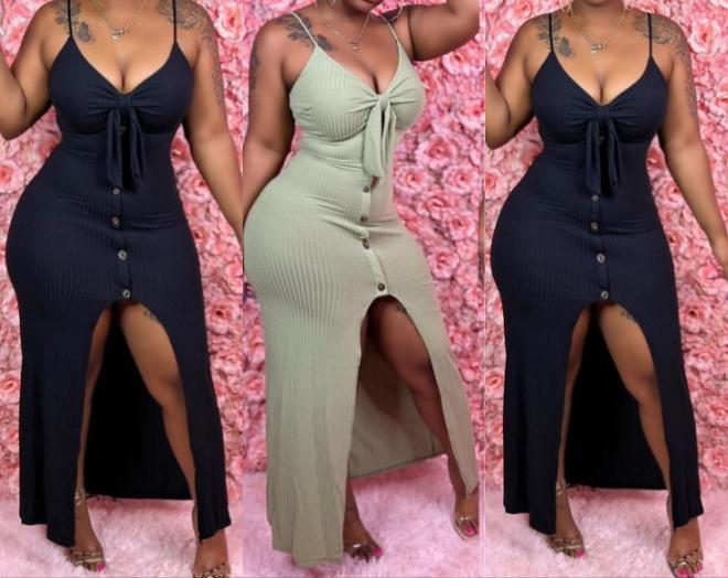 Ribbon-Tie Maxi dress
